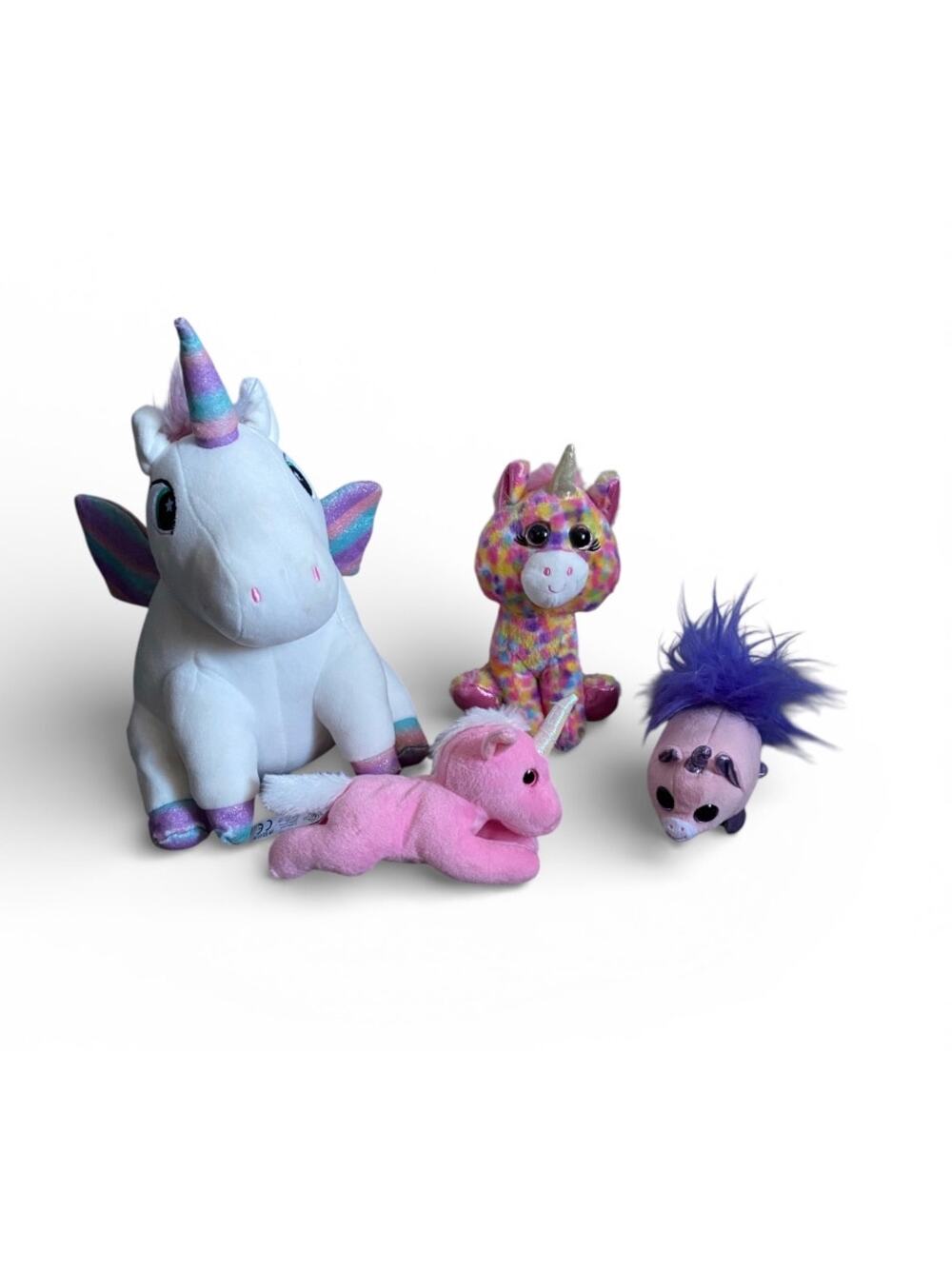 Unicorn Stuffed Animal Plush Bundle- lot of 4 Stuffy Stuffies Comfort Play
